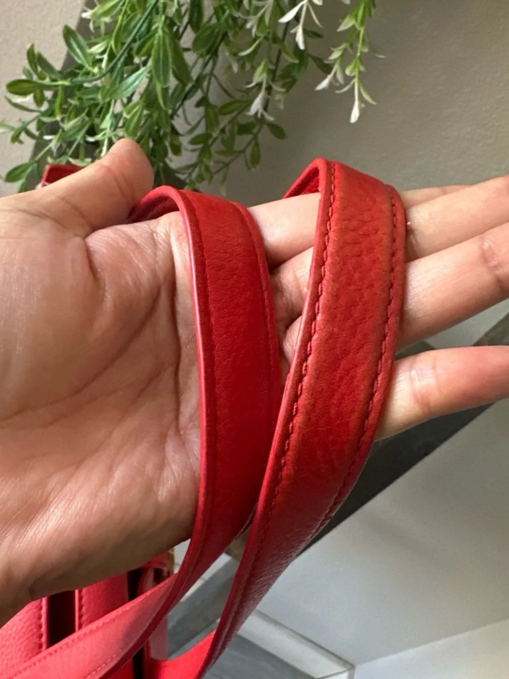 Tory Burch Red Leather Logo Tote